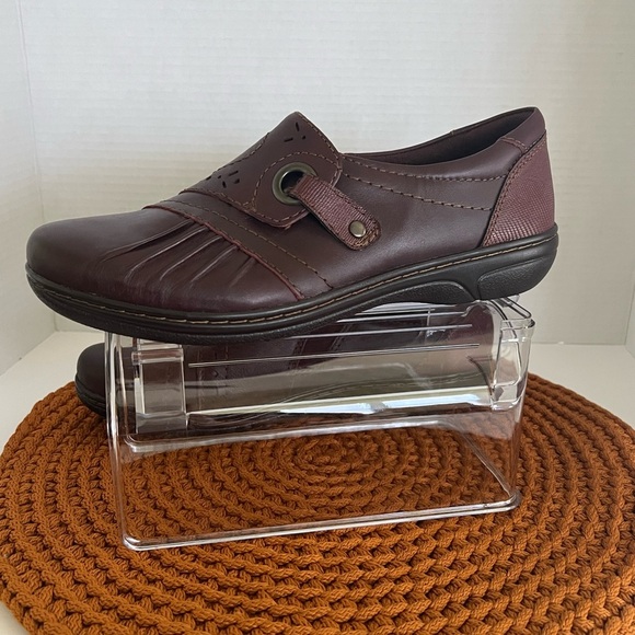 Earth Origins Glendale Gabrielle Womens Burgundy Leather Loafer Flats Shoes - Picture 5 of 7